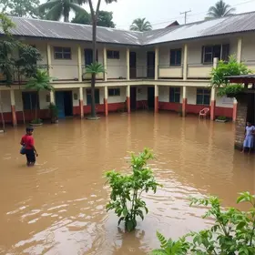 chuva alaga pátio de escola