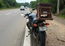motocicleta danificada