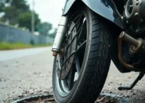 pneu de moto estoura