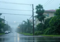 chuva intensa e ventos fortes em Curitiba